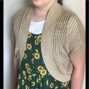 APT.9 GOLD SHIMMER OPEN TOP CARDIGAN